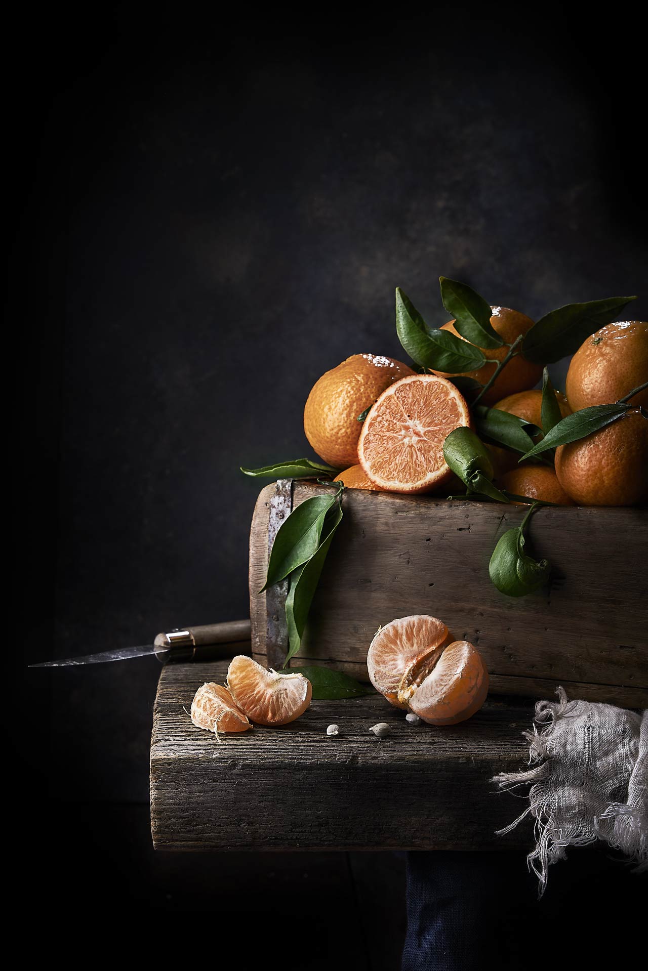 Still-Life pittorico composizione di mandarini