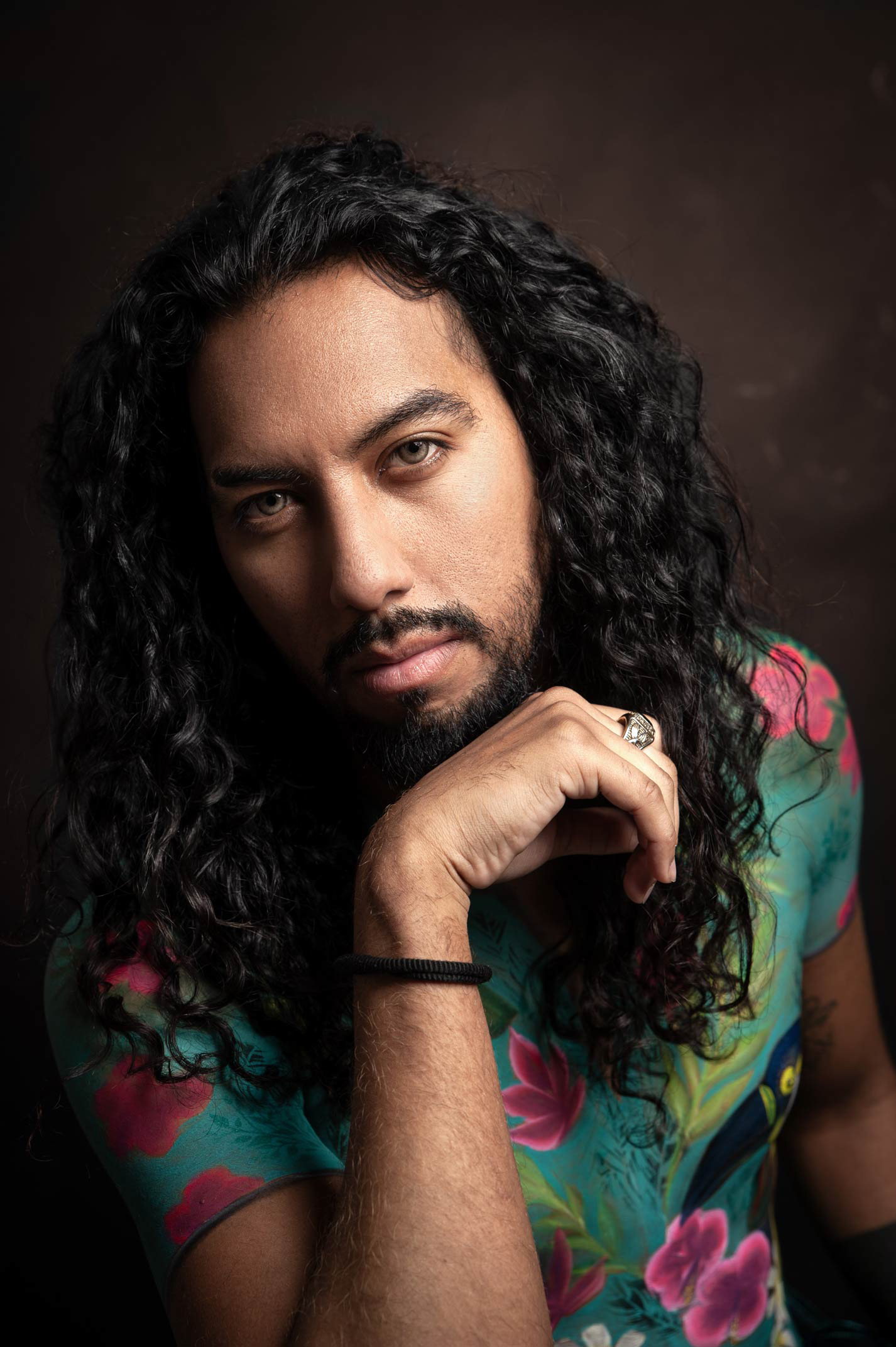 ritratto maschile body painting